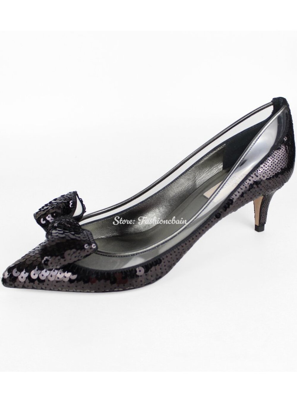 NEW VALENTINO Sequin Bow Pumps, EU 38 Runway Chic for Events, Work & Date Nights
